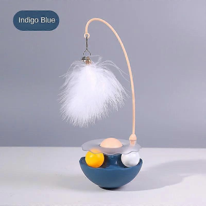 New Cat Tumbler Toys Cats Kitten Interactive Bite Resistant Turntable Funny Feathers Pet Cat Playing Toy with Catnip Indoor Cats Kitten Exercise