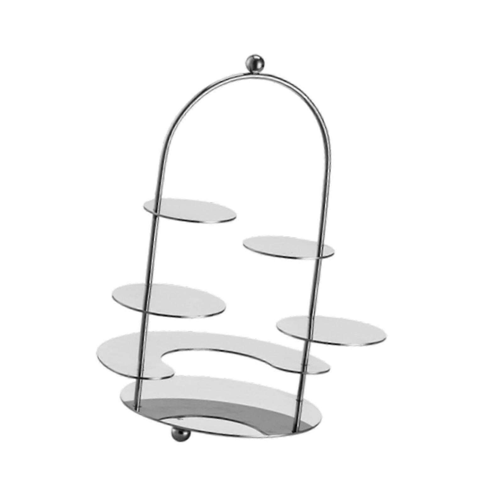 Cupcake Display Rack Centerpiece Multi-layer Dessert Stand for Home Cafe Bar Silver