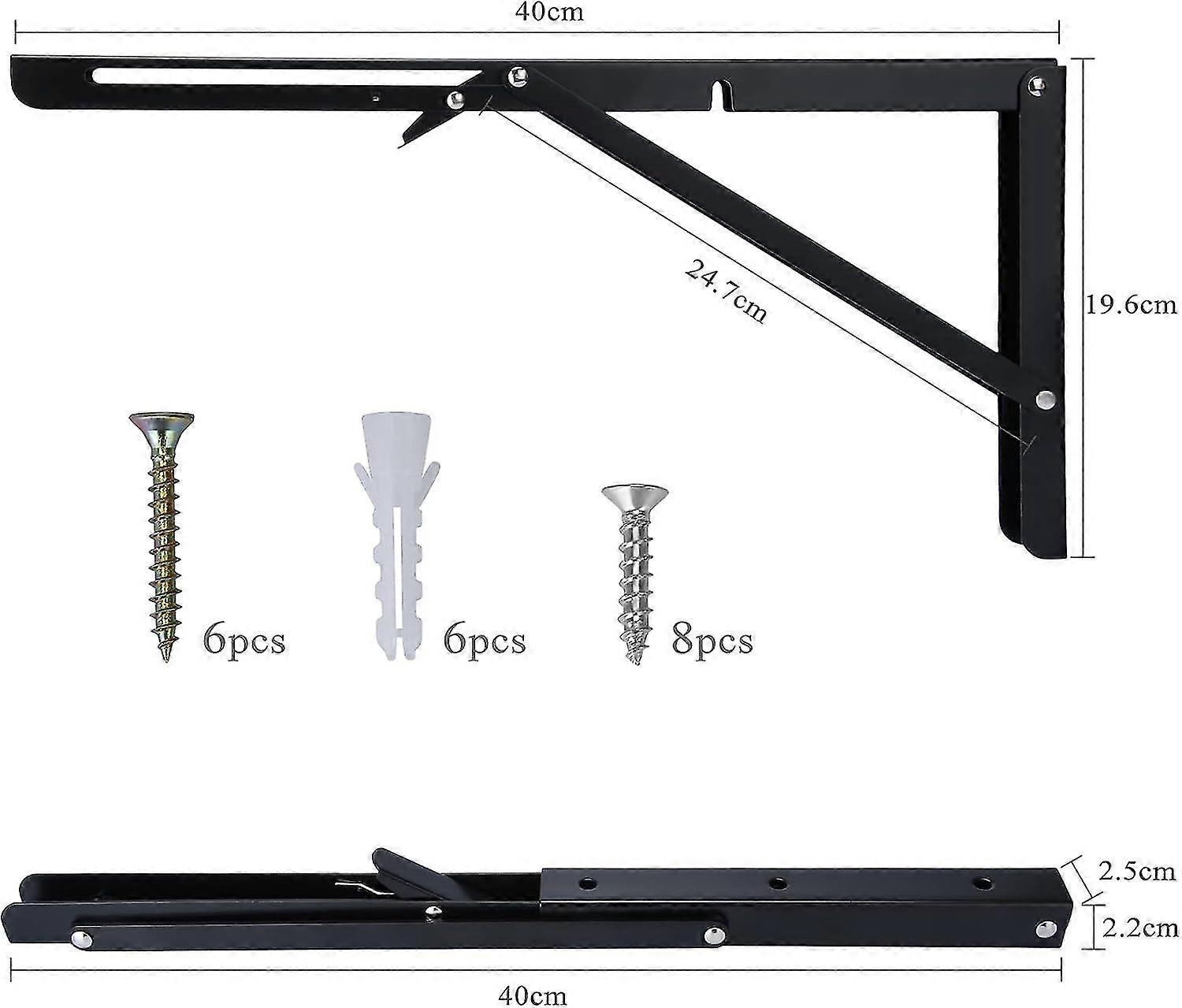 Shelf Brackets, 40 Cm, 2 Pack Folding Console, Heavy Duty Folding Shelf ...