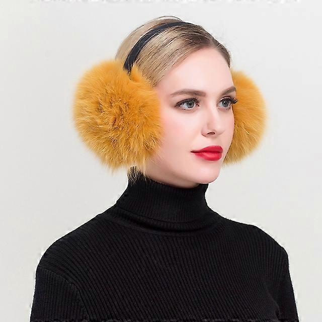 * נשים חורף חם שועל אמיתי Earmuffs דש האוזן של ילדה חיקוי אולטרה גדול של Ladie's קטיפה האוזן Muff