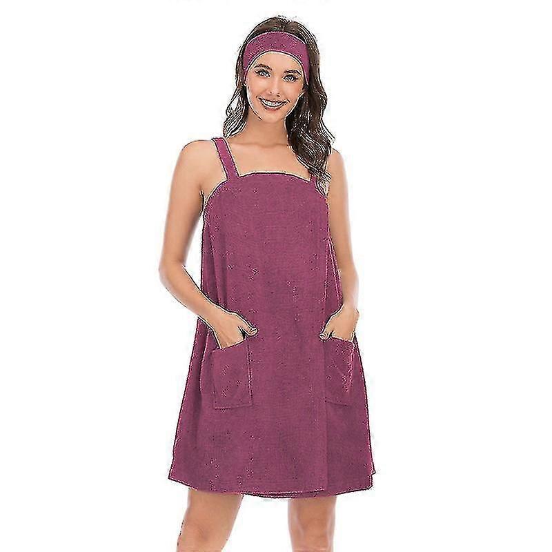 Women's Solid Colours Bath Shower Wrap Towel Dress