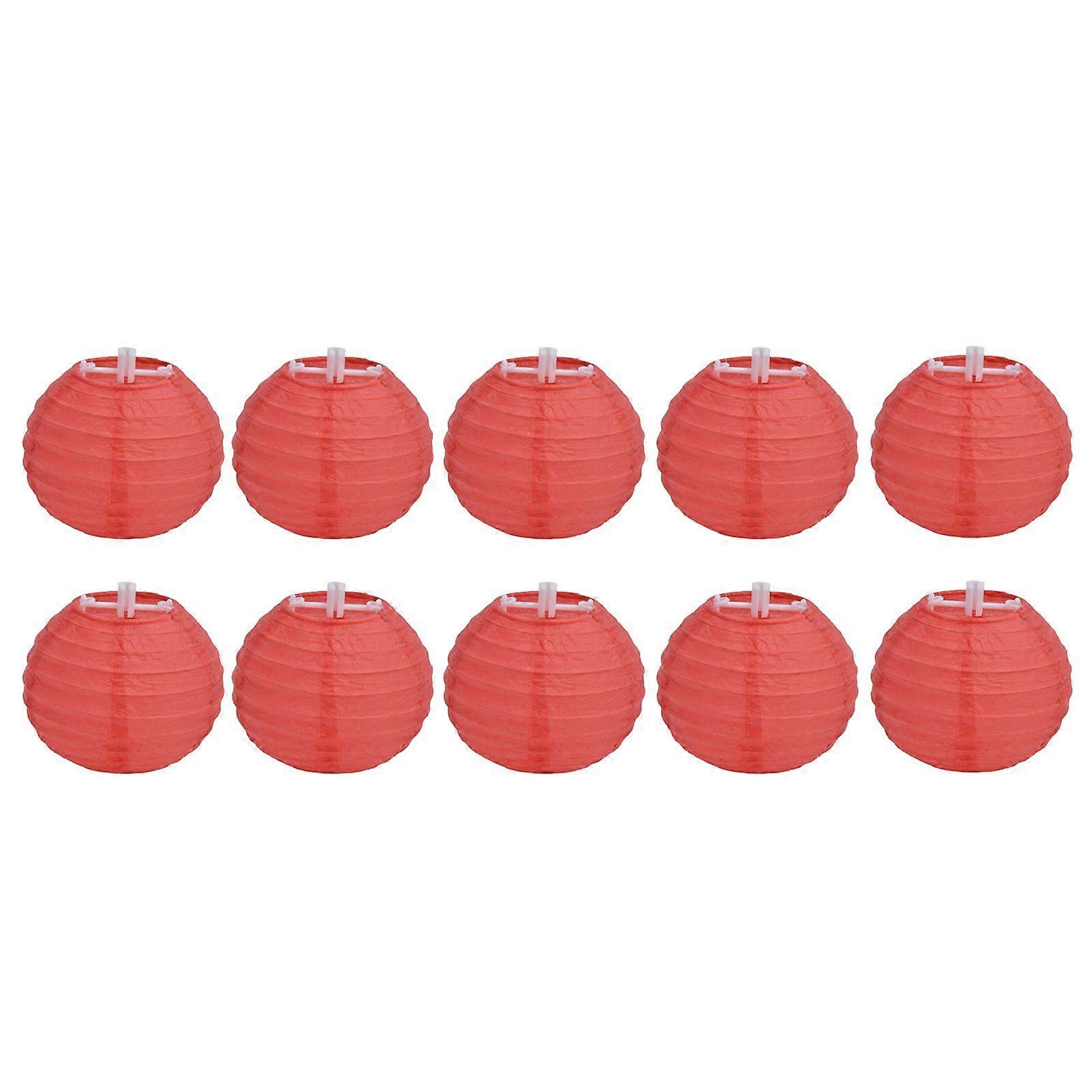 Lanternas de papel vermelhas de 4 polegadas decorativas em volta das lanternas chinesas para casamentos de aniversário