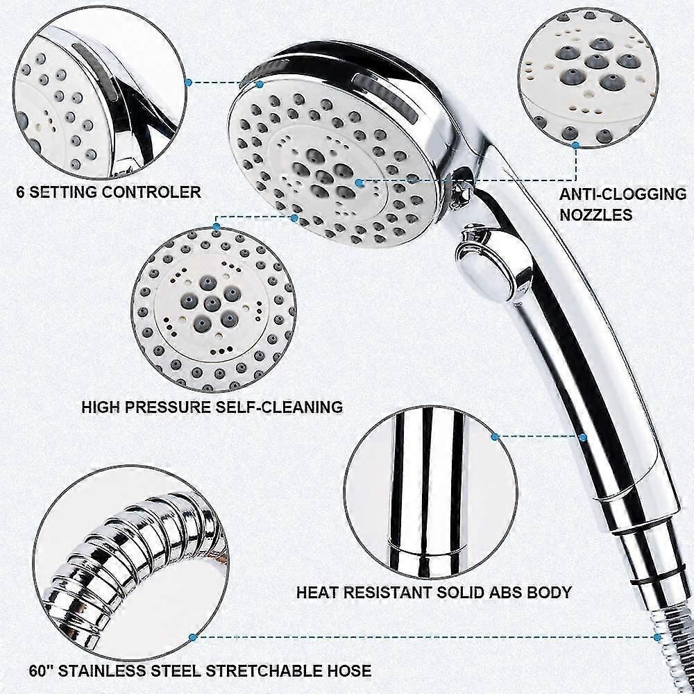 SAYGOGO Handheld Shower Head With Hose & Holder – High Pressure, 3 Spray Modes, On/Off Switch - View #2