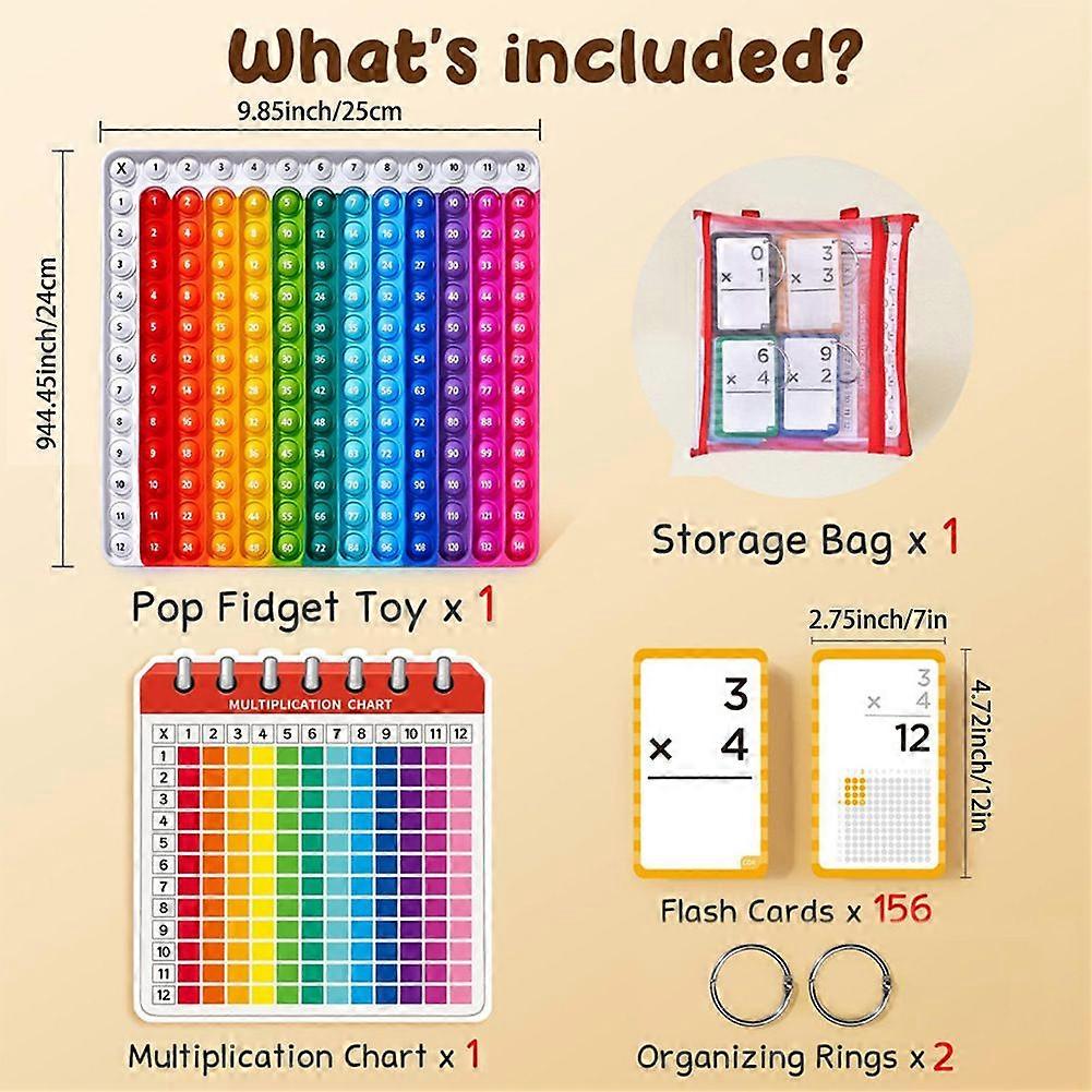 Mathe-Lernkarten & Pop-Fidget-Diagramm für Kinder - 156 Stück