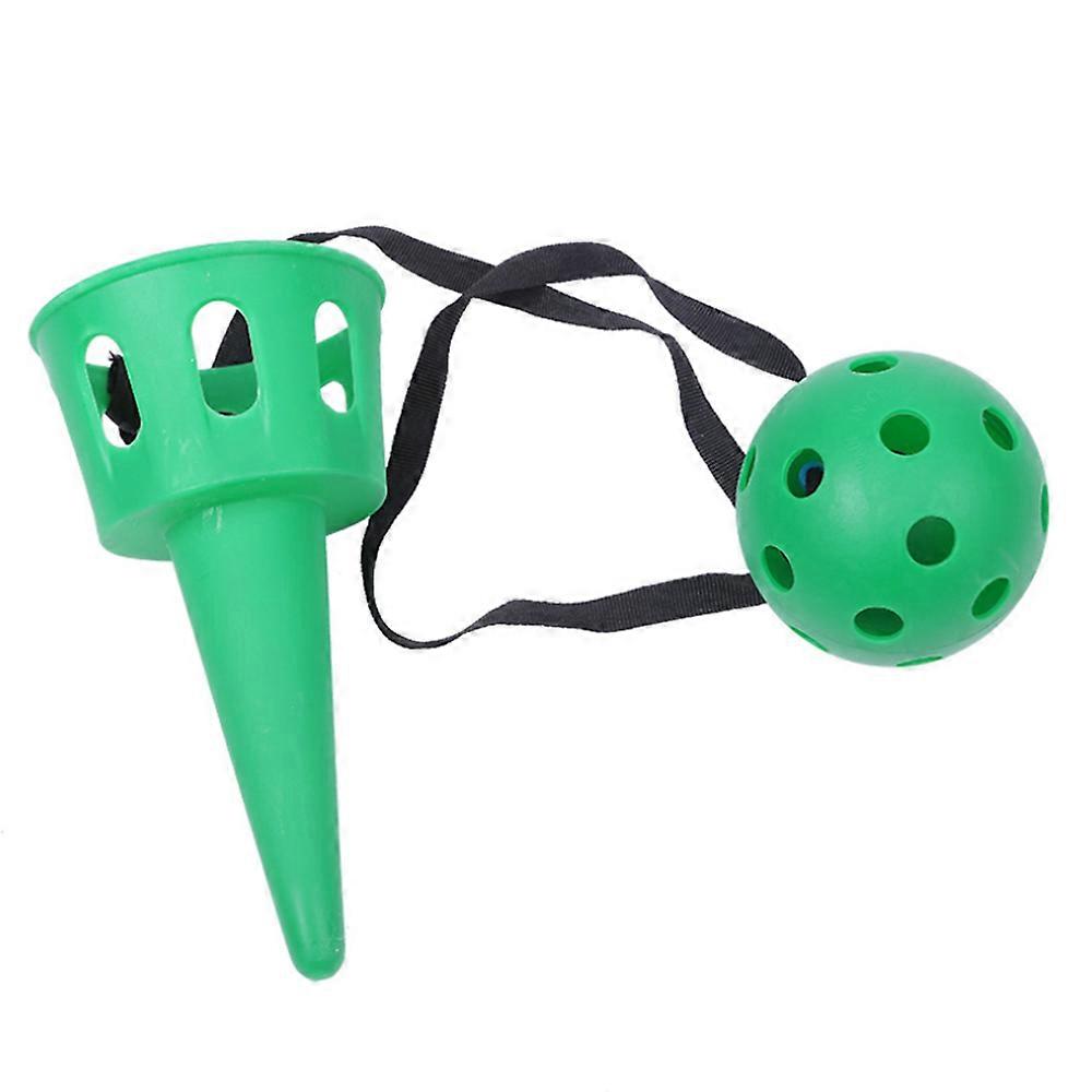 Throw Catch Ball Game Toy 16.5cm Skill Development Interactive Ball Game Set for Travel Outdoor Green