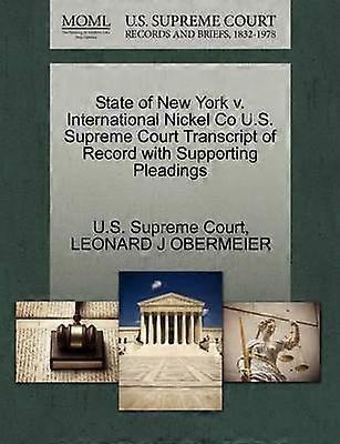 State of New York v International Nickel Co US Supreme Court Transcript of Record with Supporting Pleadings