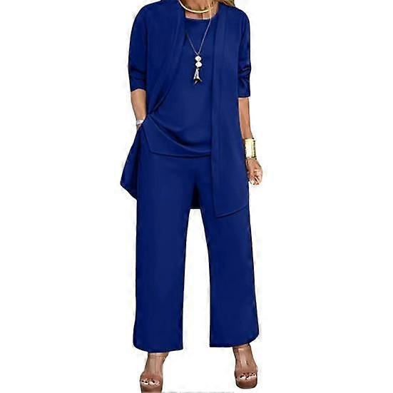 3 Teile/satz Frauen Mantel Weste Hosen Set Langarm Strickjacke O Hals