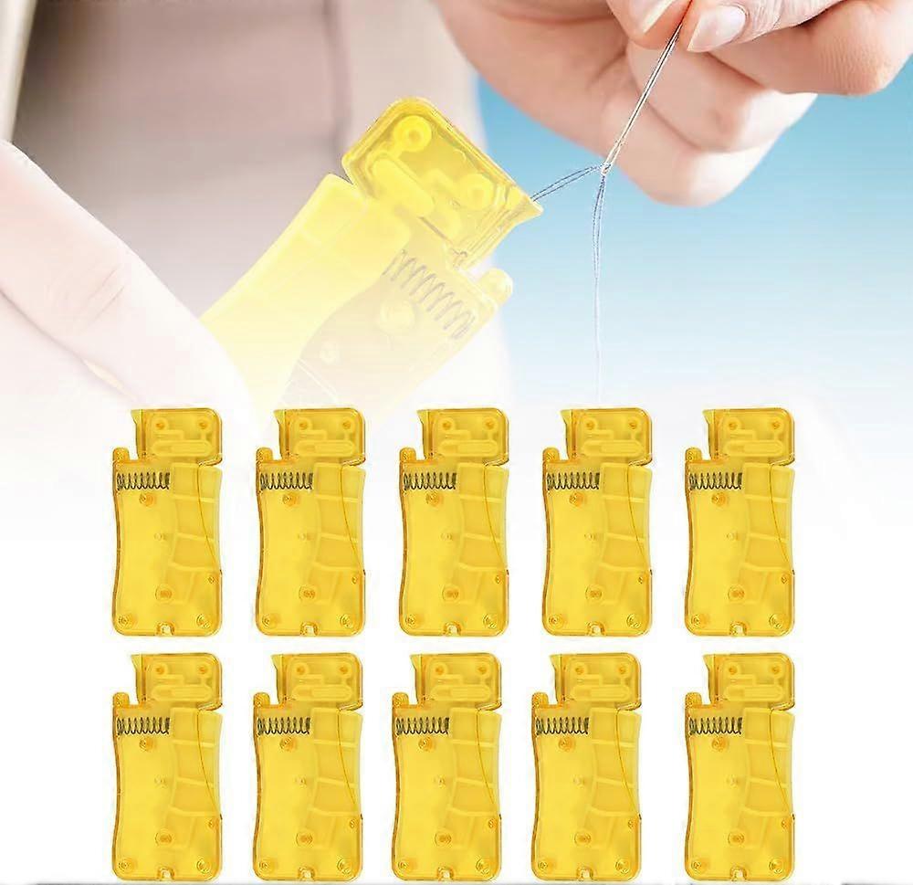 10PCS Automatic Needle Threaders for Hand Sewing, Simple Needle Threader Easy Needle Threader Tool Self-Thread Guide Plastic Sewing Accessories Thread