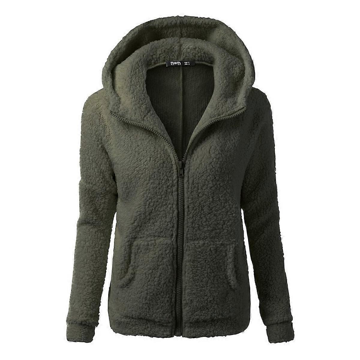 Women's Hooded Plush Jacket, Stylish and Comfortable