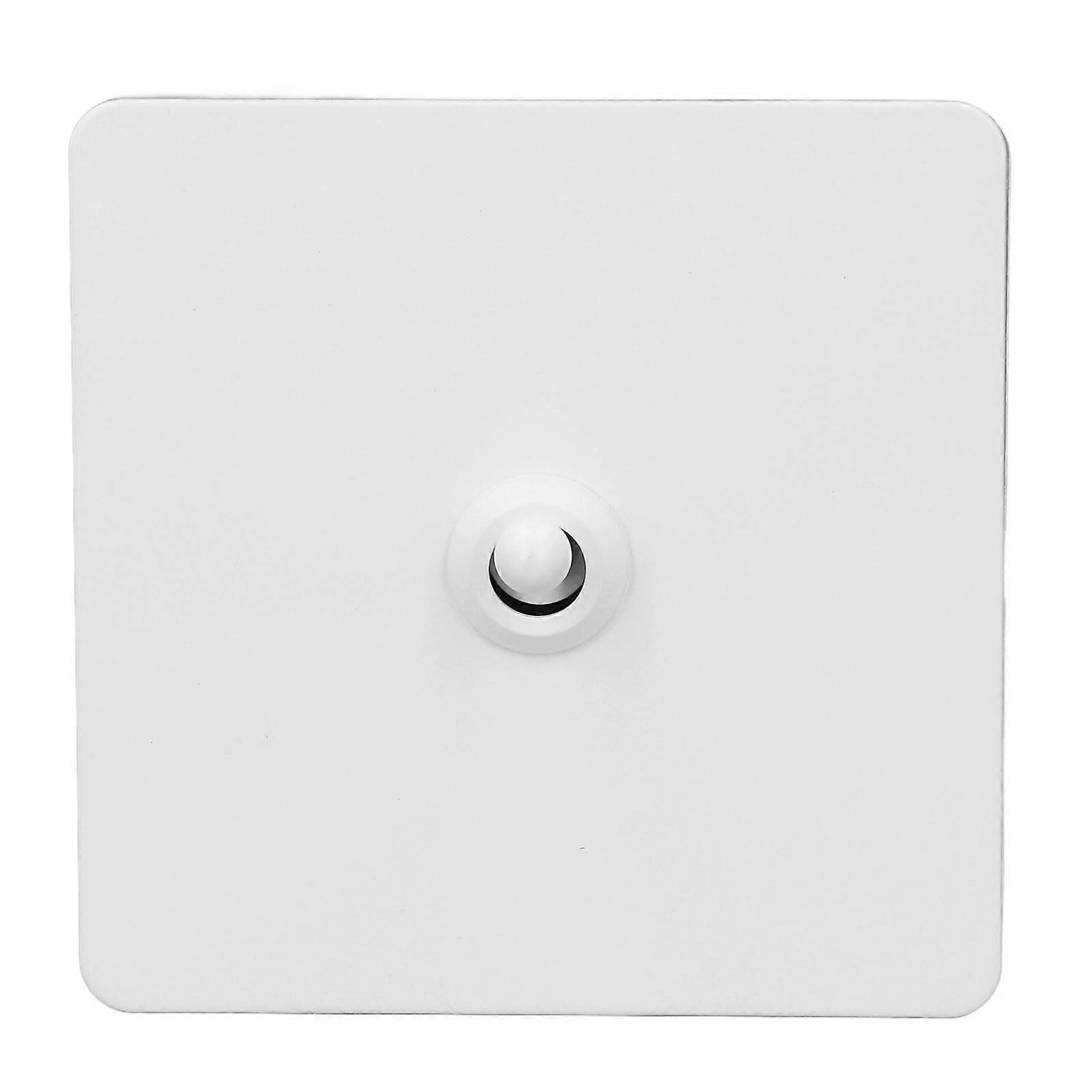 Single Open Dual Gang Rocker Wall Switch AC 250V Square Edge Stainless Steel Panel White