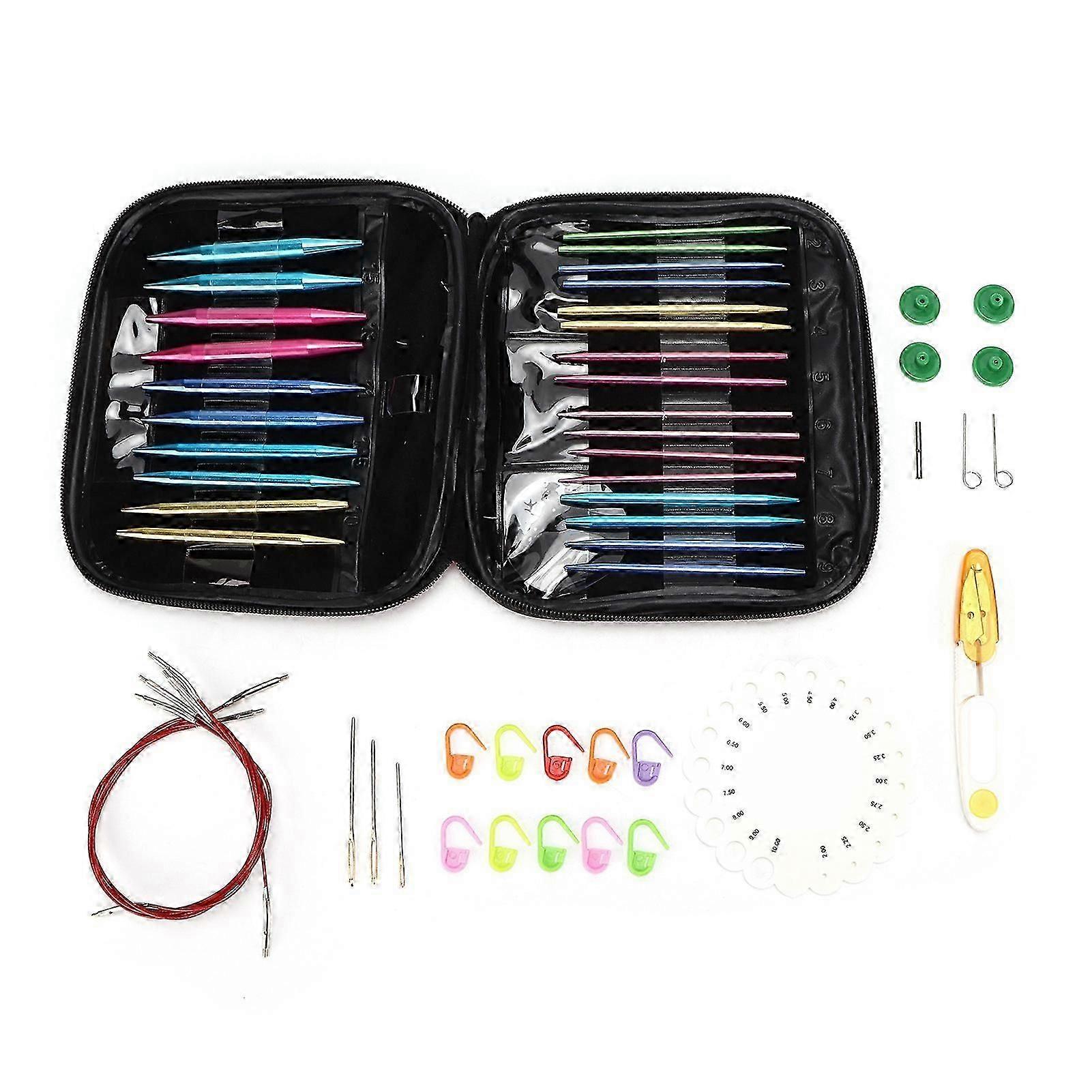 26Pcs Knitting Needle Set Removable Oxidized Aluminum Alloy U?Shaped Loop Pin for Home Knitting