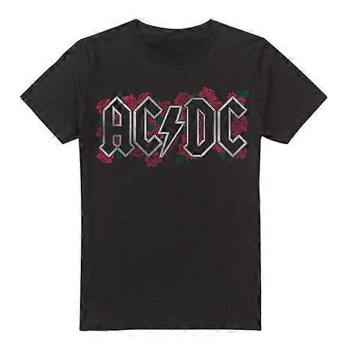 AC/DC Mens Roses Logo T-Shirt
