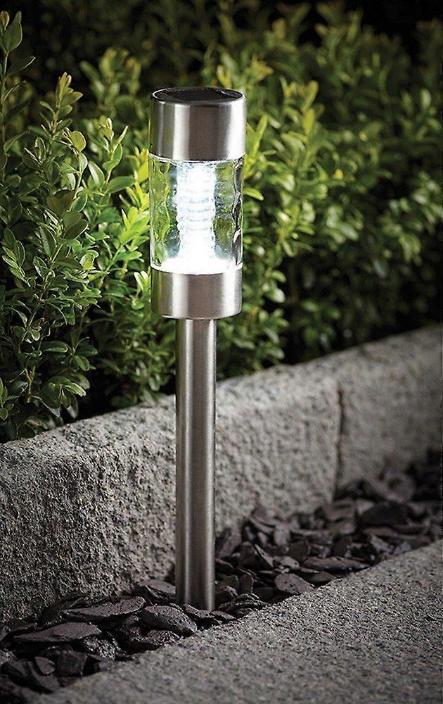 Solar Powered Garden Marker Light - Stainless Steel Effect
