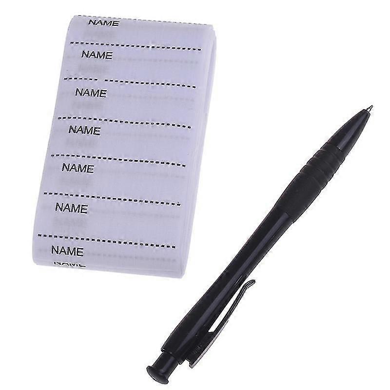 White Washable Iron On Name Labels Garment Fabric Tags Marker Set For Clothes