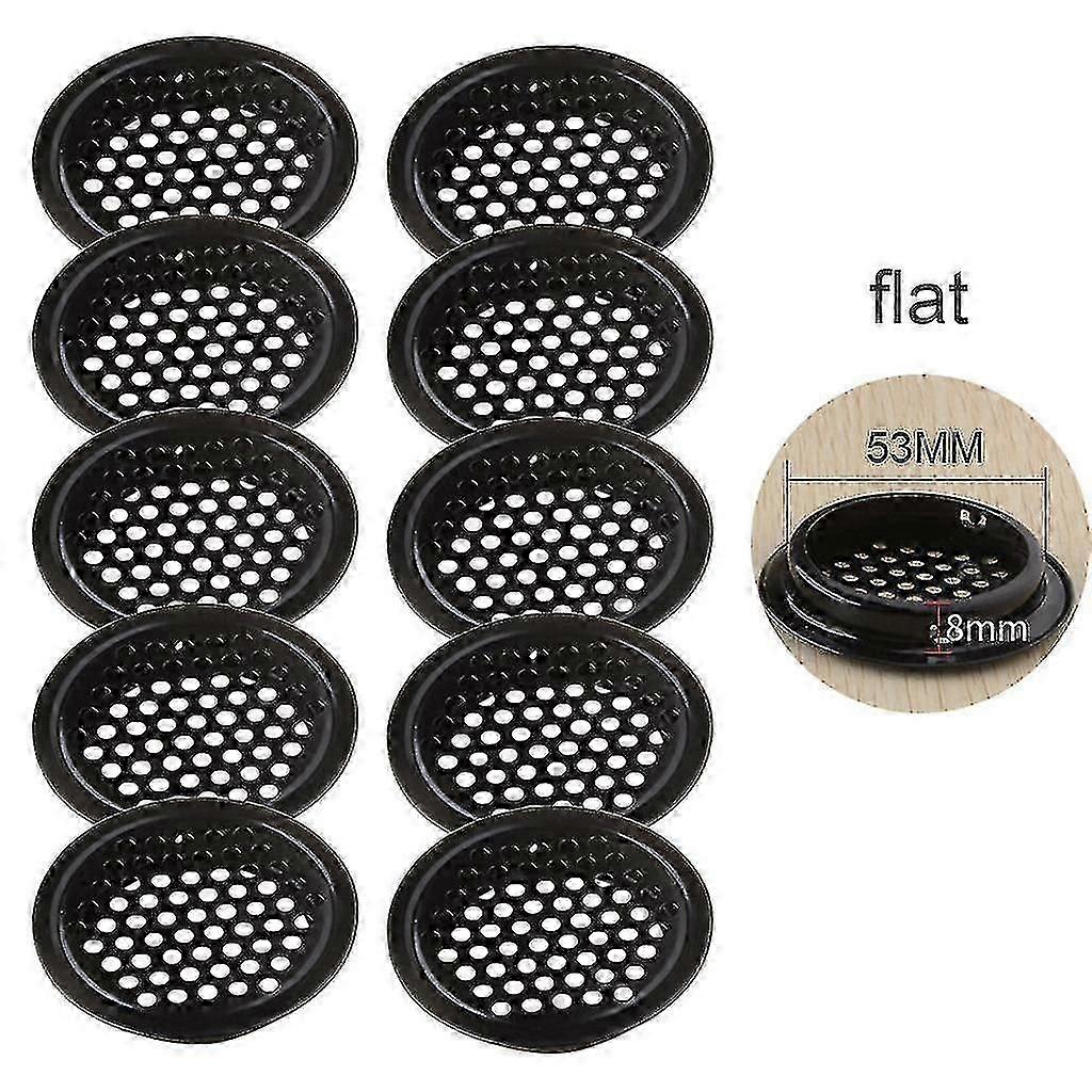 10stk 19-53mm Sort Cirkulær Soffit Luftventiler Rustfrit Stål Louver Luftventiler