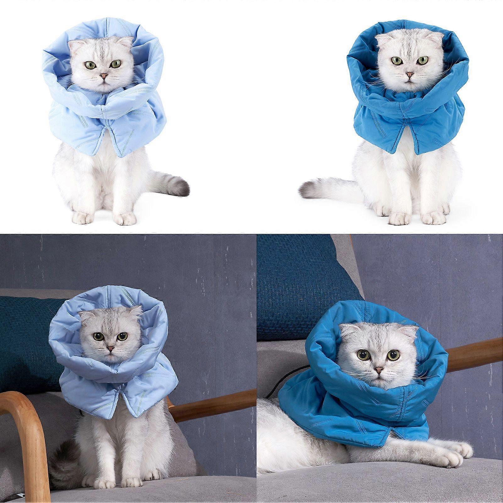 Cat Cone Collar Stop Licking Réglable Scarf Warm Recovery Collar