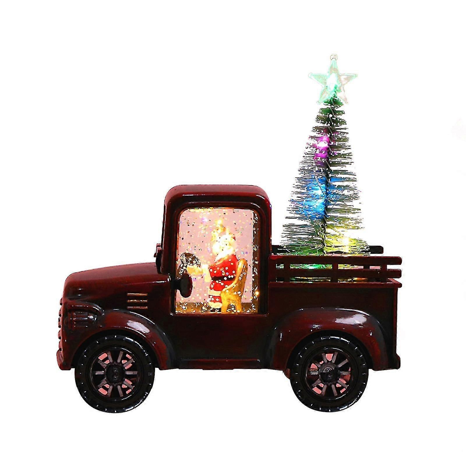 Santa Claus Drives A Tractor Christmas Decorations