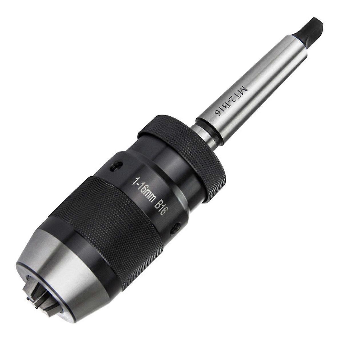 B16 1-16mm Steel Self Tighten Keyless Drill Chuck + MT2-B16 Arbor for Lathe Drill MK2