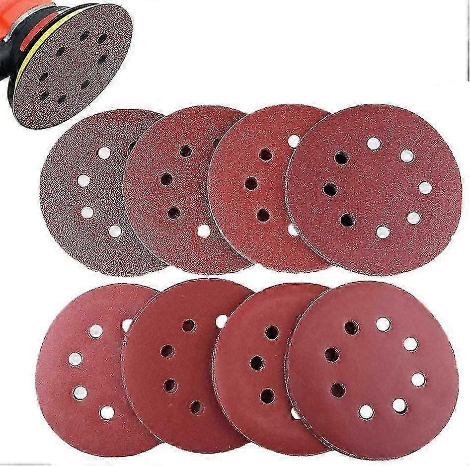 Sliphjul, förpackning med 100 nylonfäst slippapper för orbitalslipmaskin 125 mm