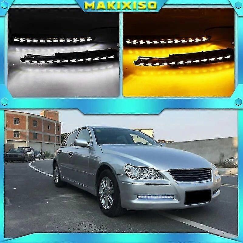 Compatible DRL for Toyota MARK X REIZ 2004-2009 LED DRL Daytime Running Light with Turn Signal Fog Lamp