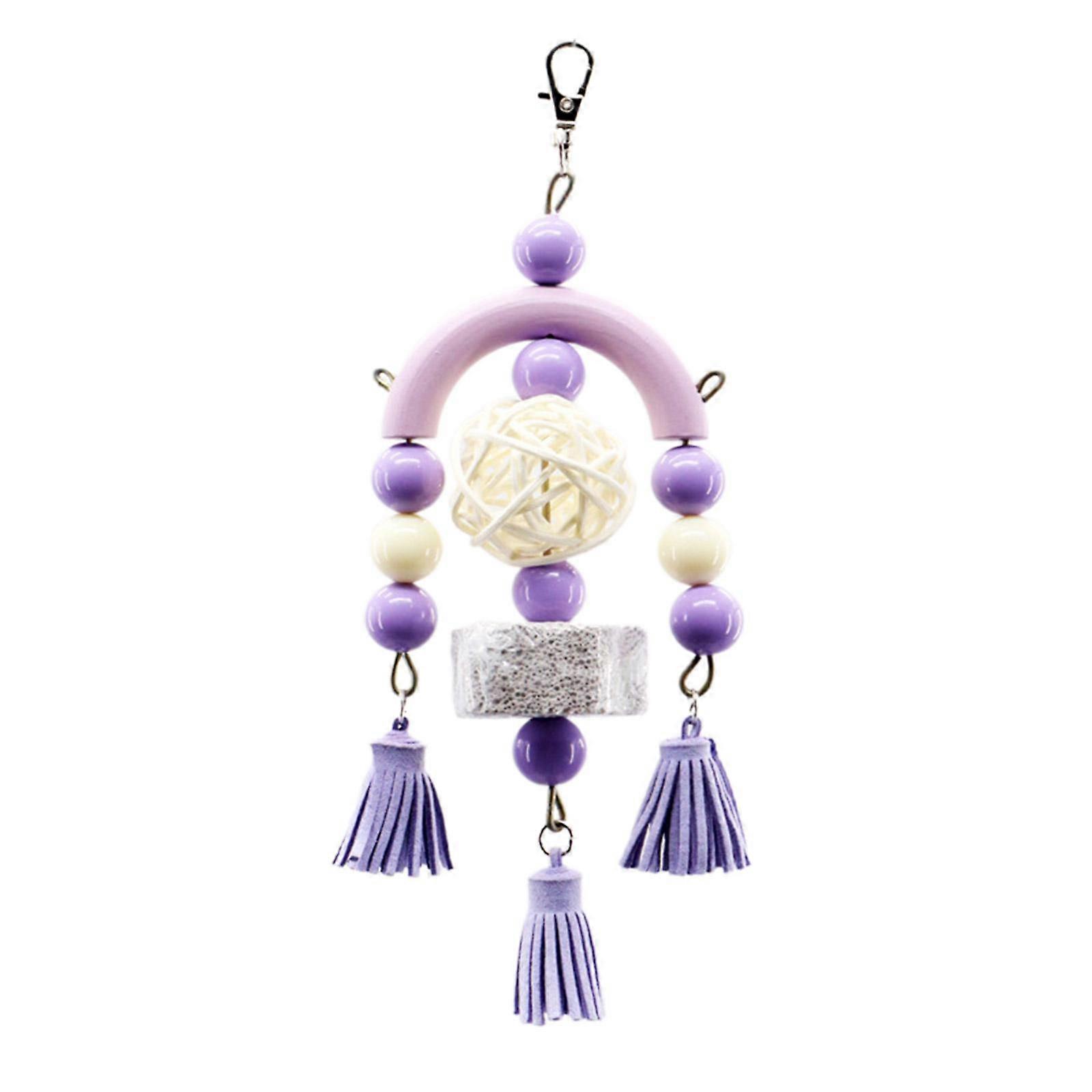 Bird Cage Hanging Toy for Parrots Birds Molar Acrylic Reliable Chewable Bite Acrylic Colorful Parrot Toy Bird Boring Toy