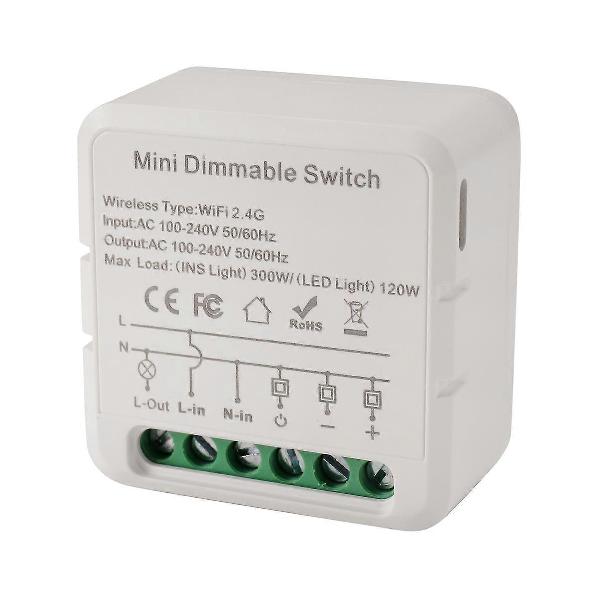Tuya WiFi Smart Dimmers Switch Module Supports 2 Way Control LED Lights Dimmable Switch Work with fo