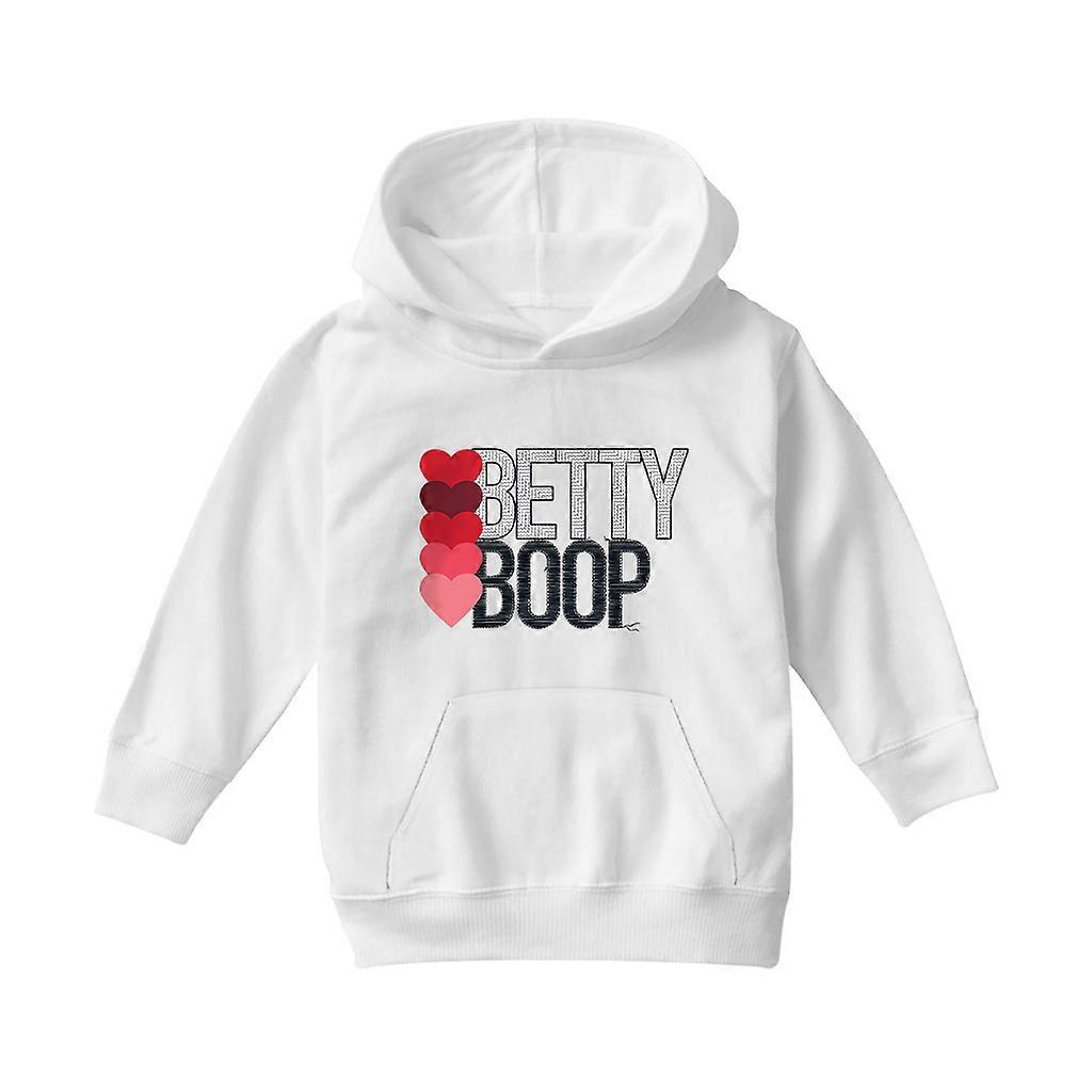 Betty Boop Hearts Pattern Text Kid's Hooded Sweatshirt