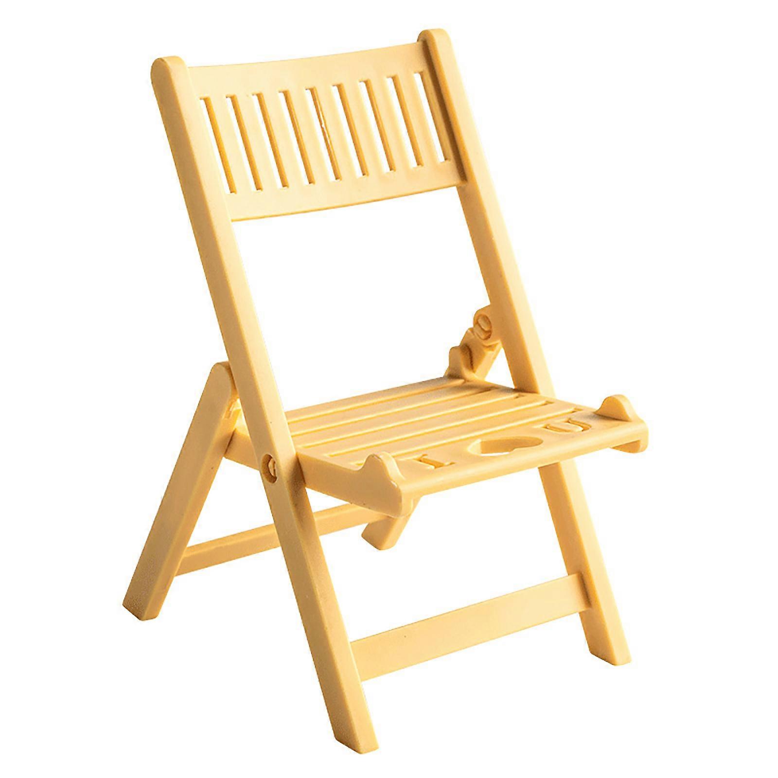 Folding Cellphone Stand, CuteChair Shape Foldable Desktop Phone Holder Cradle Dock Holder For Tablet Cellphone Yellow