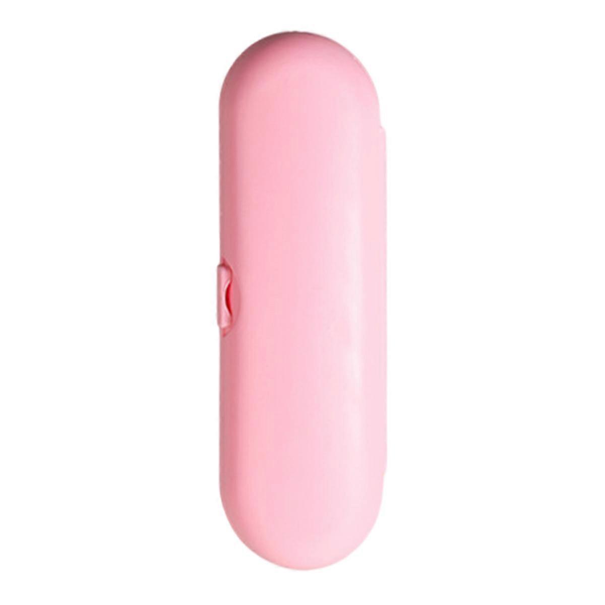 1pcsポータブル電動歯ブラシヘッドトラベルケース保護収納ボックス、ピンク