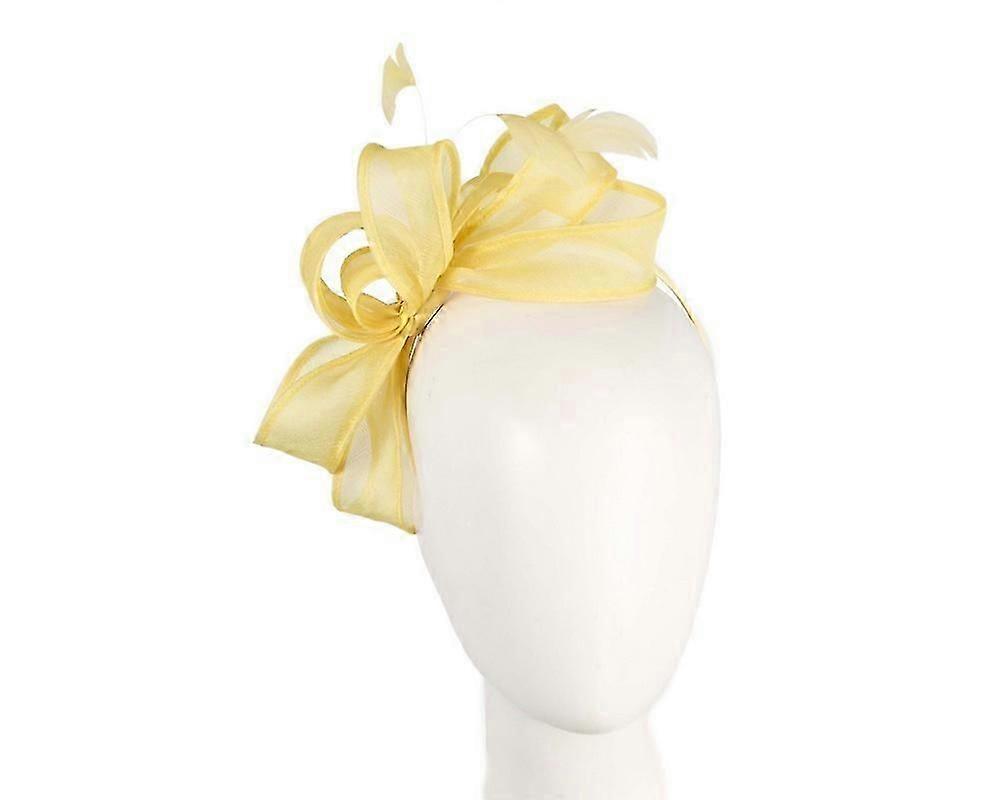 Light yellow organza fascinator by