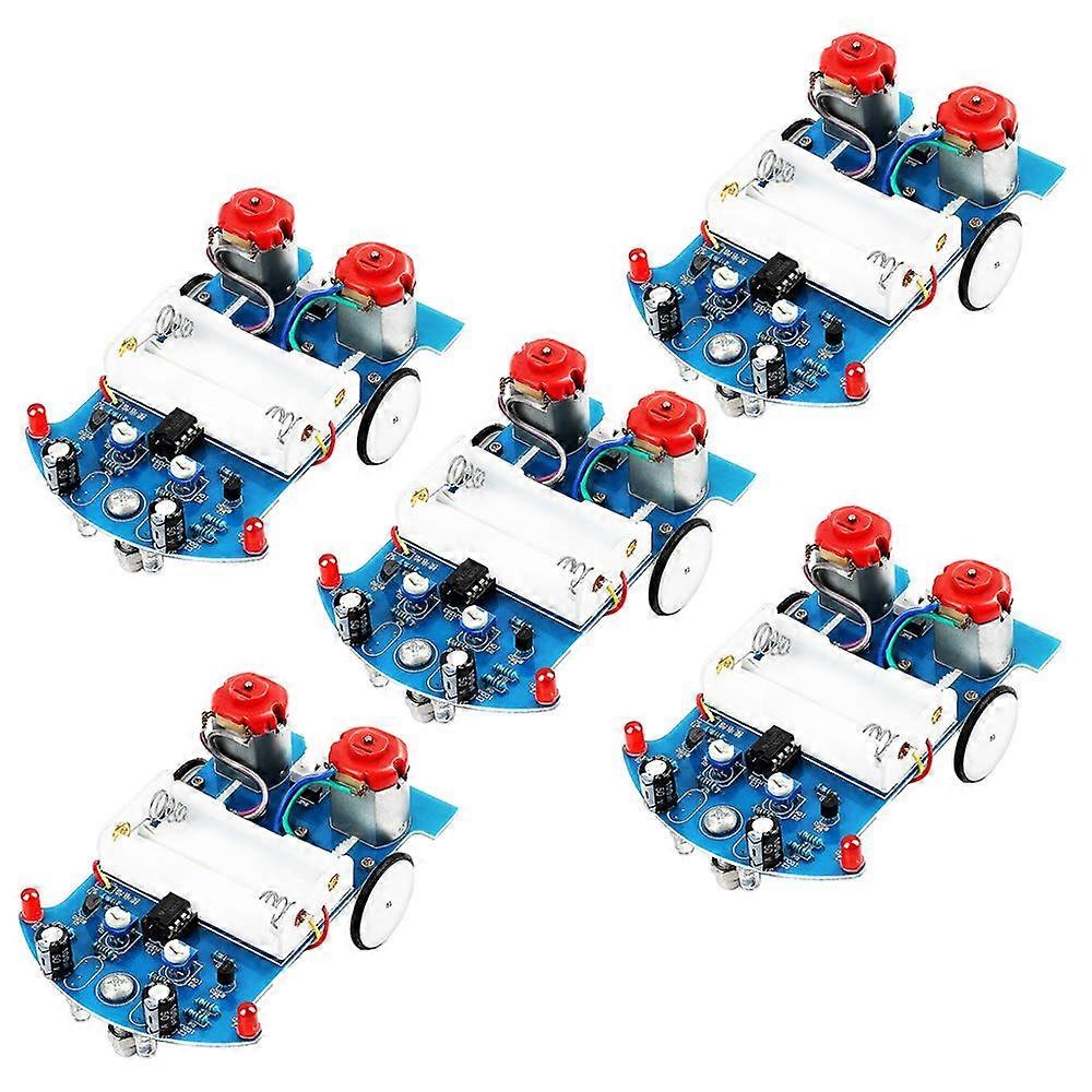 5 PC Soldering Practice Kit, Educational Robot Kit for Line Following Smart Car with Stepper Motor for Science Learning