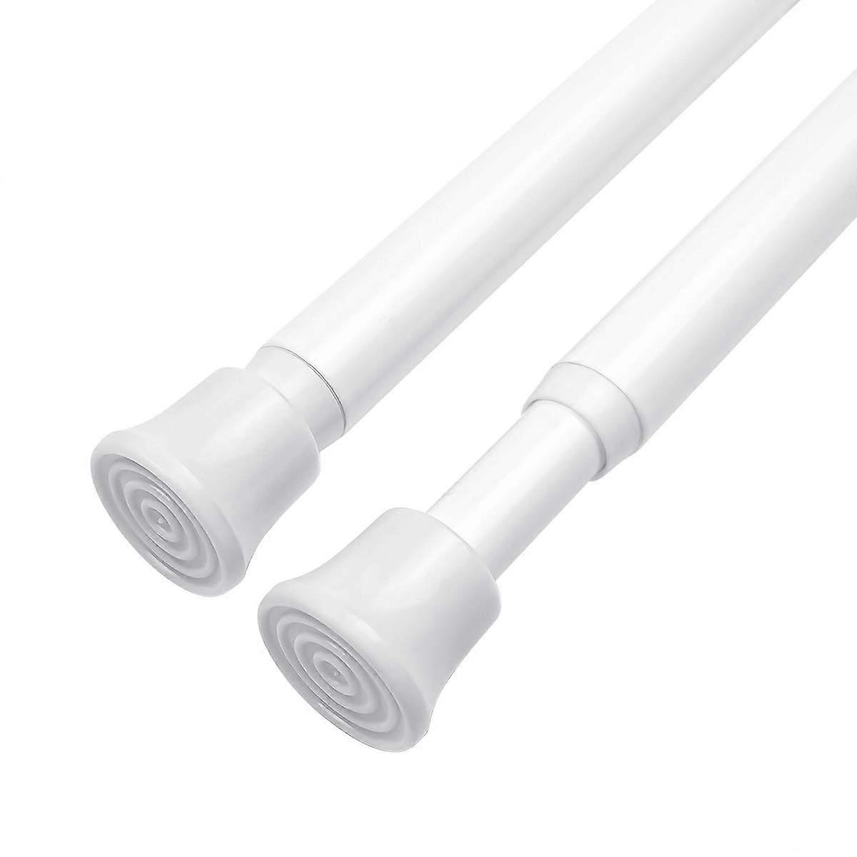 Small Spring Tension Curtain Rod Adjustable 28-48 Inches White Expandable Spring-Loaded Tension Rods For Window 2 Pack