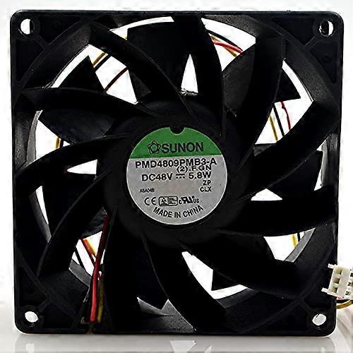 PMD4809PMB1-A 48V 90mm Cooling Fan, 5.8W 3-Wire Quiet Exhaust Fan, High-Performance 48V DC Fan