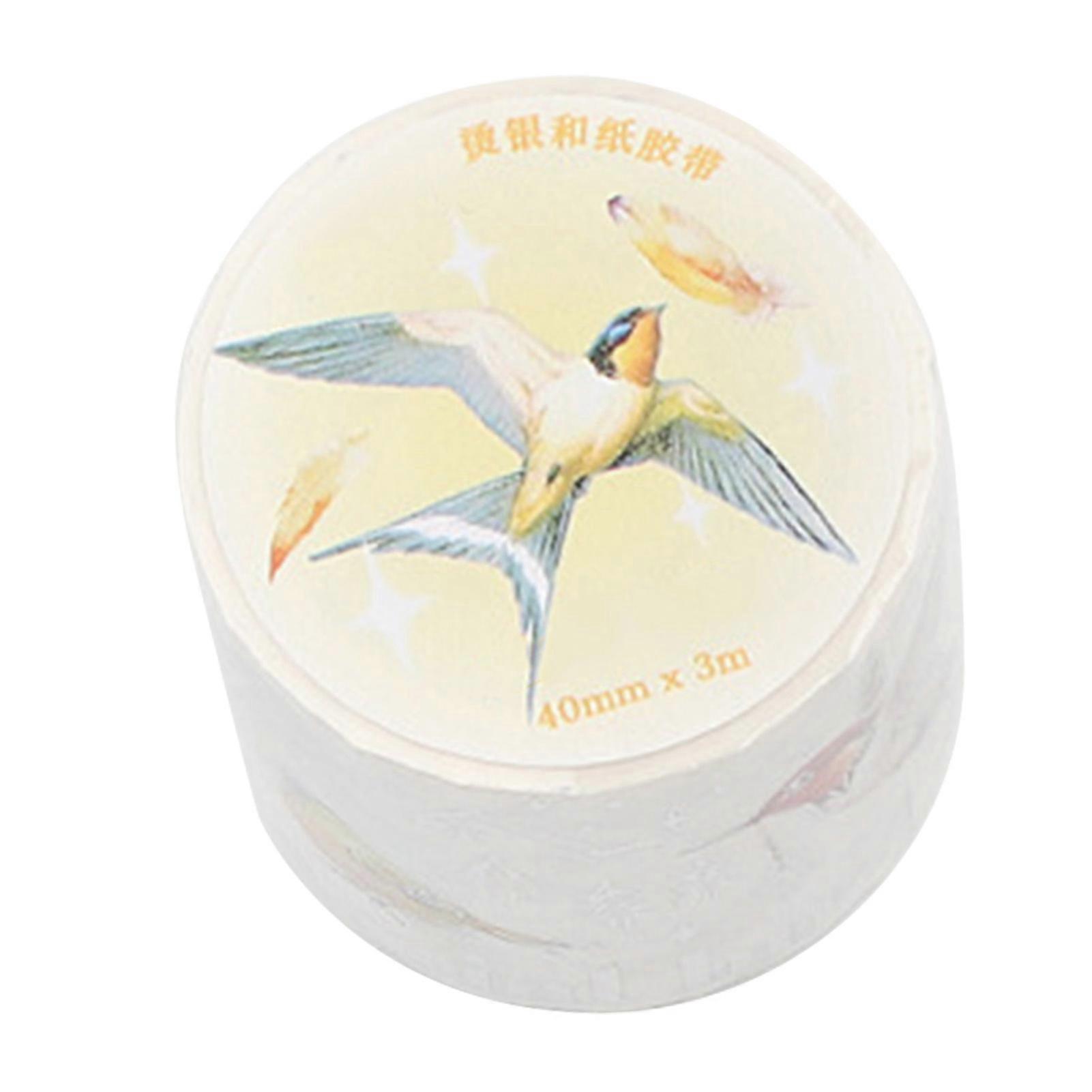 Exquisite Retro Mountain Bird Decorative Japanese Paper Tape for DIY