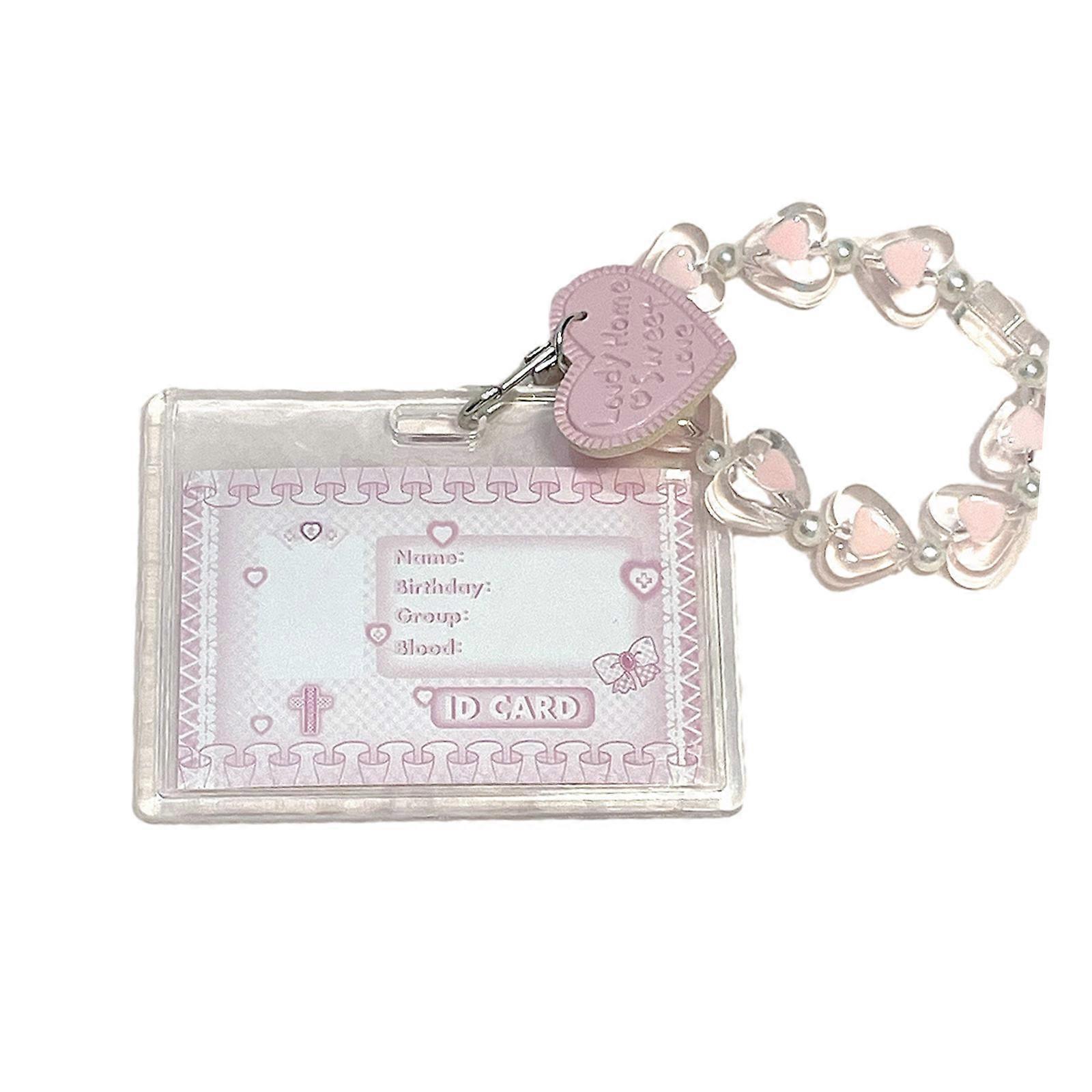 Acrylic Photocard Holder with Keychain for Girl Kpop Idol Photo Holder Bank Bus Student Card Protector Clear Hard Sleeve