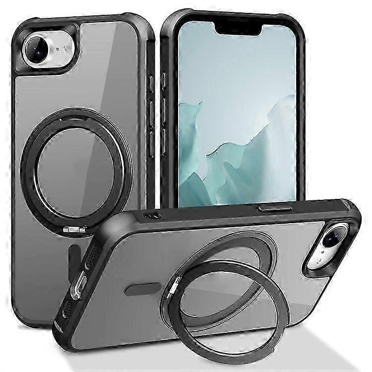 For iPhone 16e Case  Rotatable Ring Kickstand TPU + PC Phone Cover