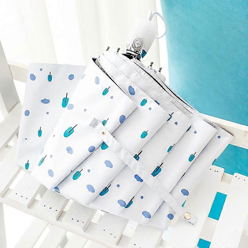 Small Fresh Automatic Three-fold Umbrella Rain or Shine UV Protection Umbrella