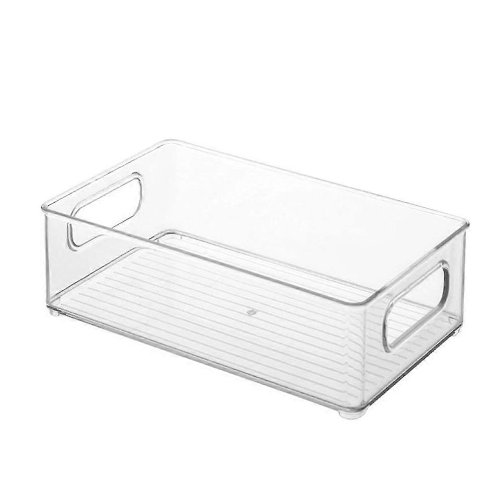 Open Compartment Clear Organizer, Makeup and Vanity Storage Bin and Pantry Caddy with Pass-Through Handles, 25.7*15*7.5cm