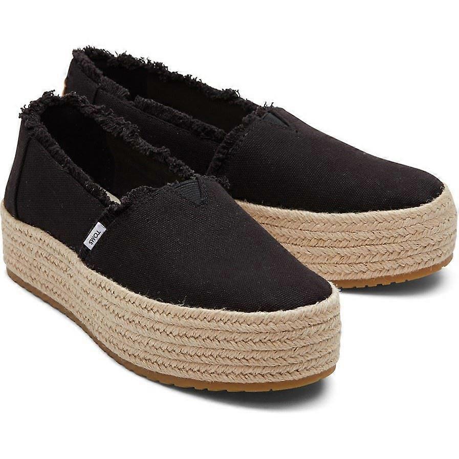 TOMS Valencia 黑色 100% 棉女士滑入式女士鞋-8