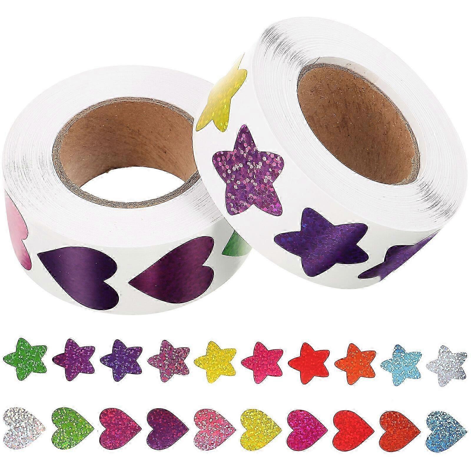 2 Rulo Hediye Dekoratif Çıkartmalar Yıldız Şekilli Yapışkanlı Sticker Ev Ödevi Teşvik Dekoru