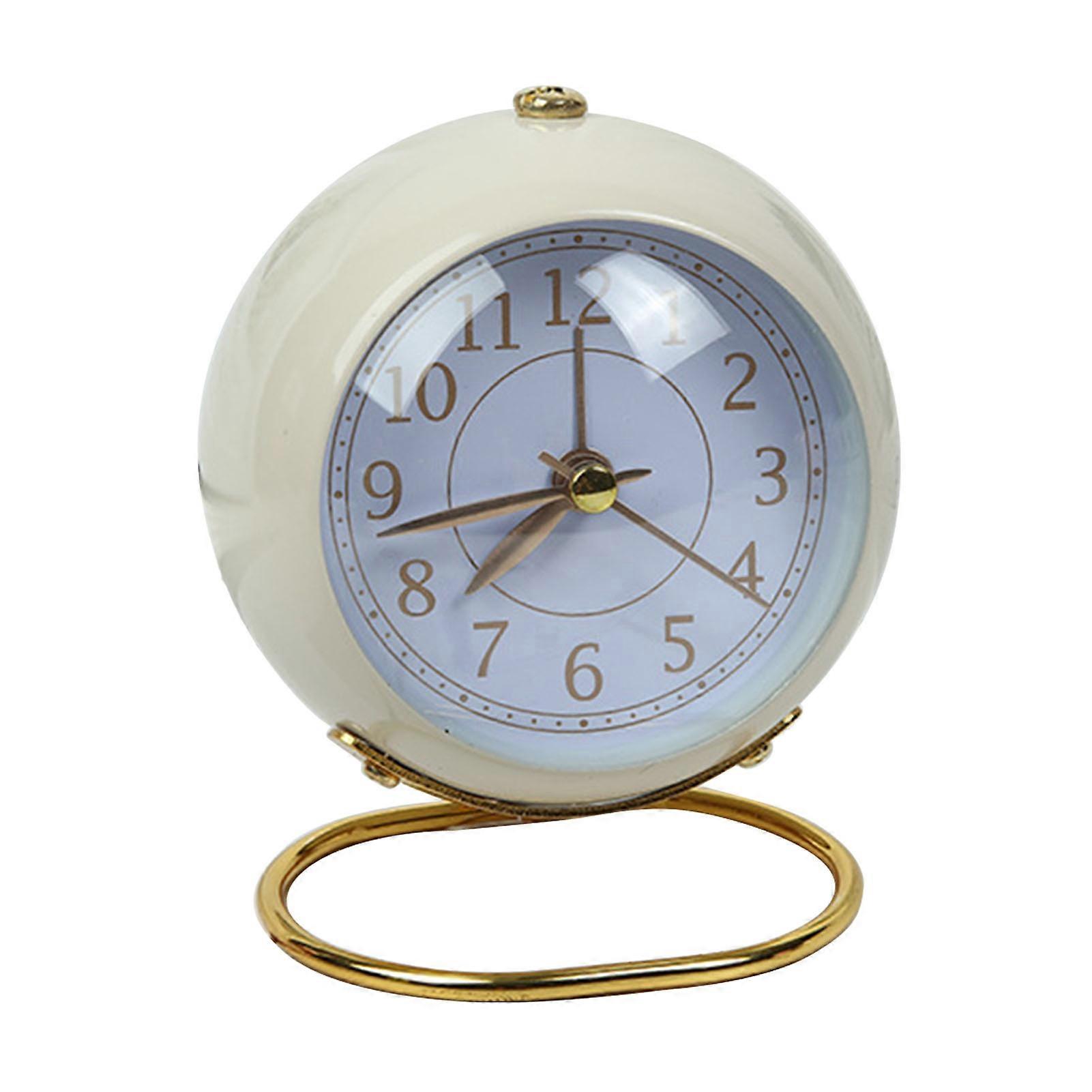بسيط المنبه المعدني البطارية تعمل بالطاقة منبه صامت طالب مهجع سطح المكتب صغير على مدار الساعة ديكور