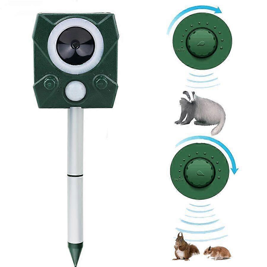 Ultrasonic Pest Repeller Solar Powered Outdoor Animal Repeller with Motion and Light Sensor and Sound Devices for Garden
