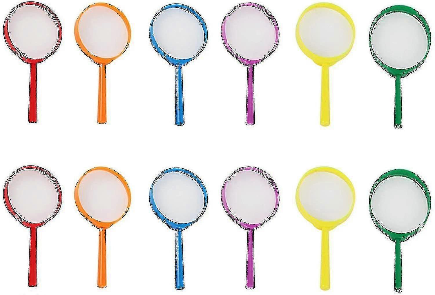 12 Pieces Plastic Magnifying Glasses, Colorful Magnifier For Kids, For The Elderly To View Pictures