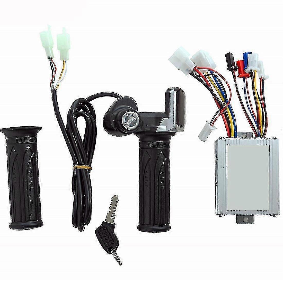 36V 500W Motor Controller and Throttle Grip Kit for Electric Bicycles/Scooters - Compatible with Brush Motors, 5 LED Display