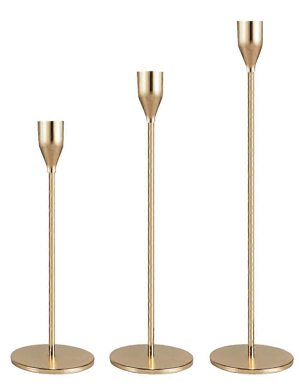 Candlestick Holders Taper Candle Holders Decorative Kit in Gold for 3/4 Inch Base Taper Candles, Elegant Table Centerpiece