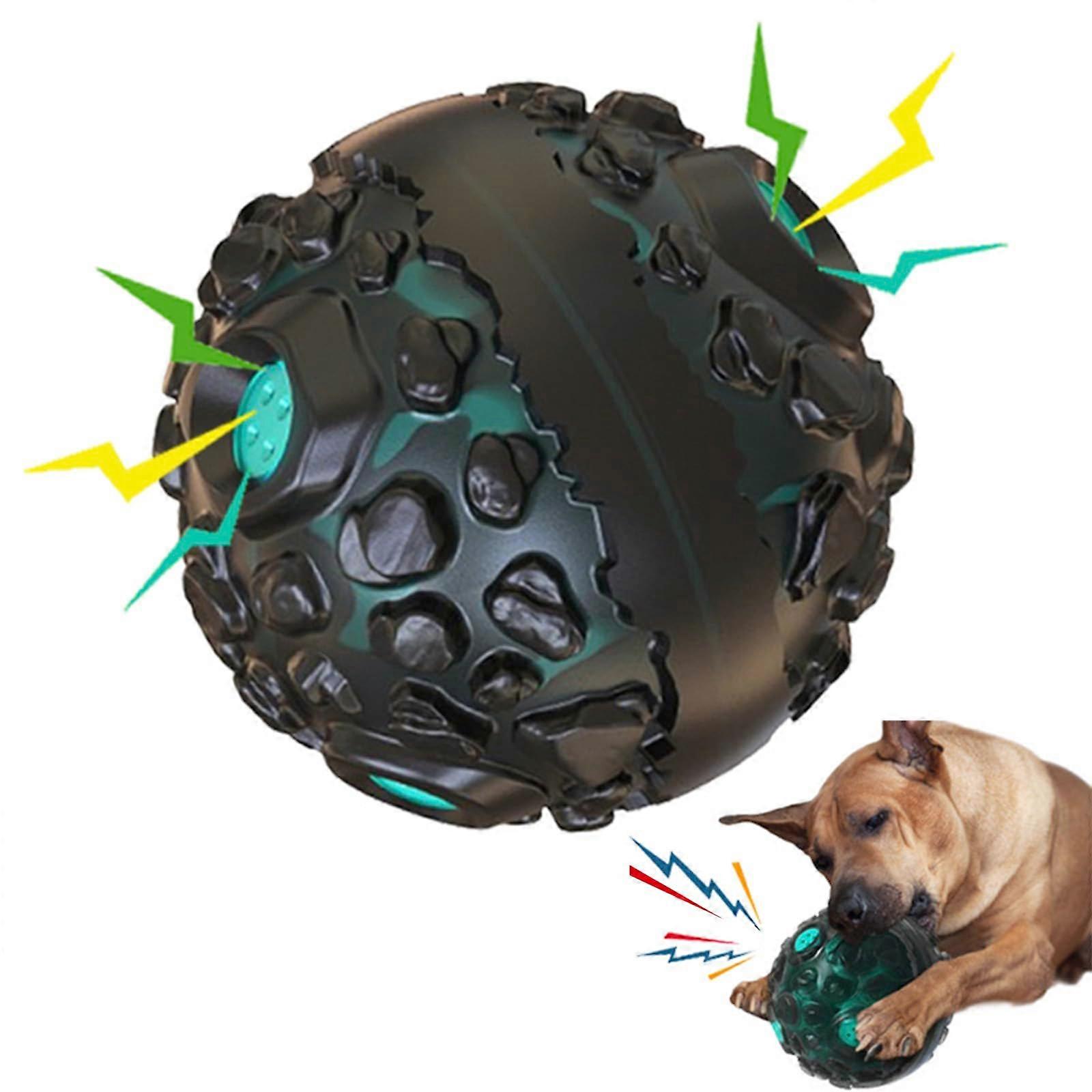 Dog Toy Ball For Aggressive Chewers Squeaky Interactive Fetch Non Toxic Rubber For Large Medium And Small Dogs