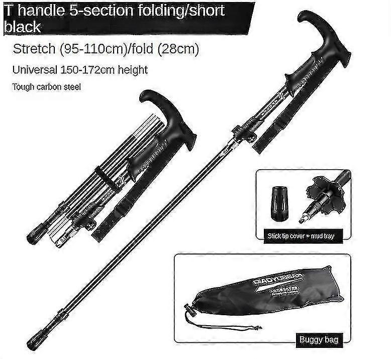 Bâtons de randonnée pliables en aluminium avec système de verrouillage rapide, pliant, télescopique, ultraléger pour le trekking senior, la randonnée, la randonnée