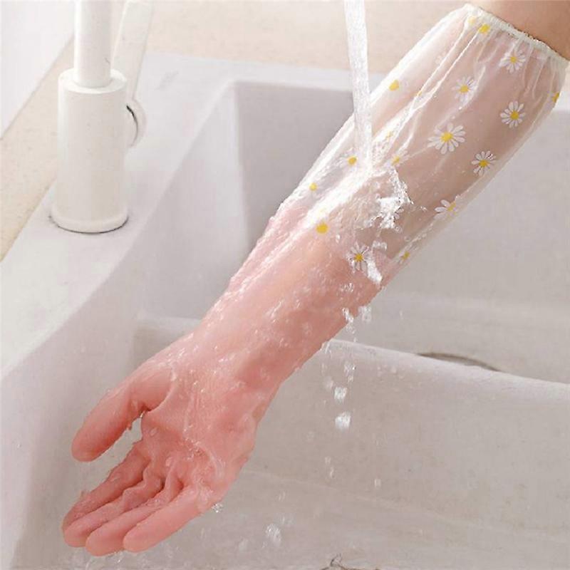 Dishwashing Cleaning Gloves 3 Pairs - Reusable Rubber Gloves 50CM