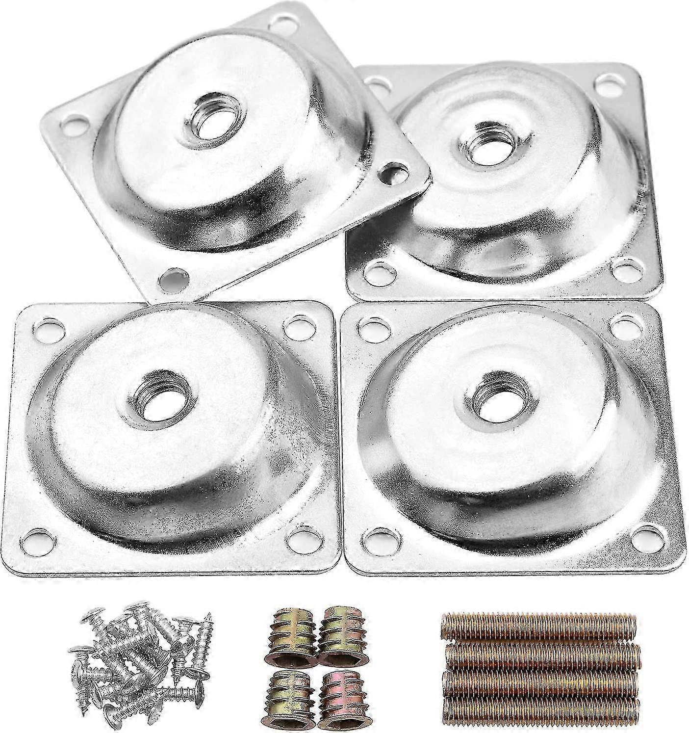 M8 14 Degree Angled Furniture Table Leg Attachment Plates Set With Hanger Bolts Converters Screws