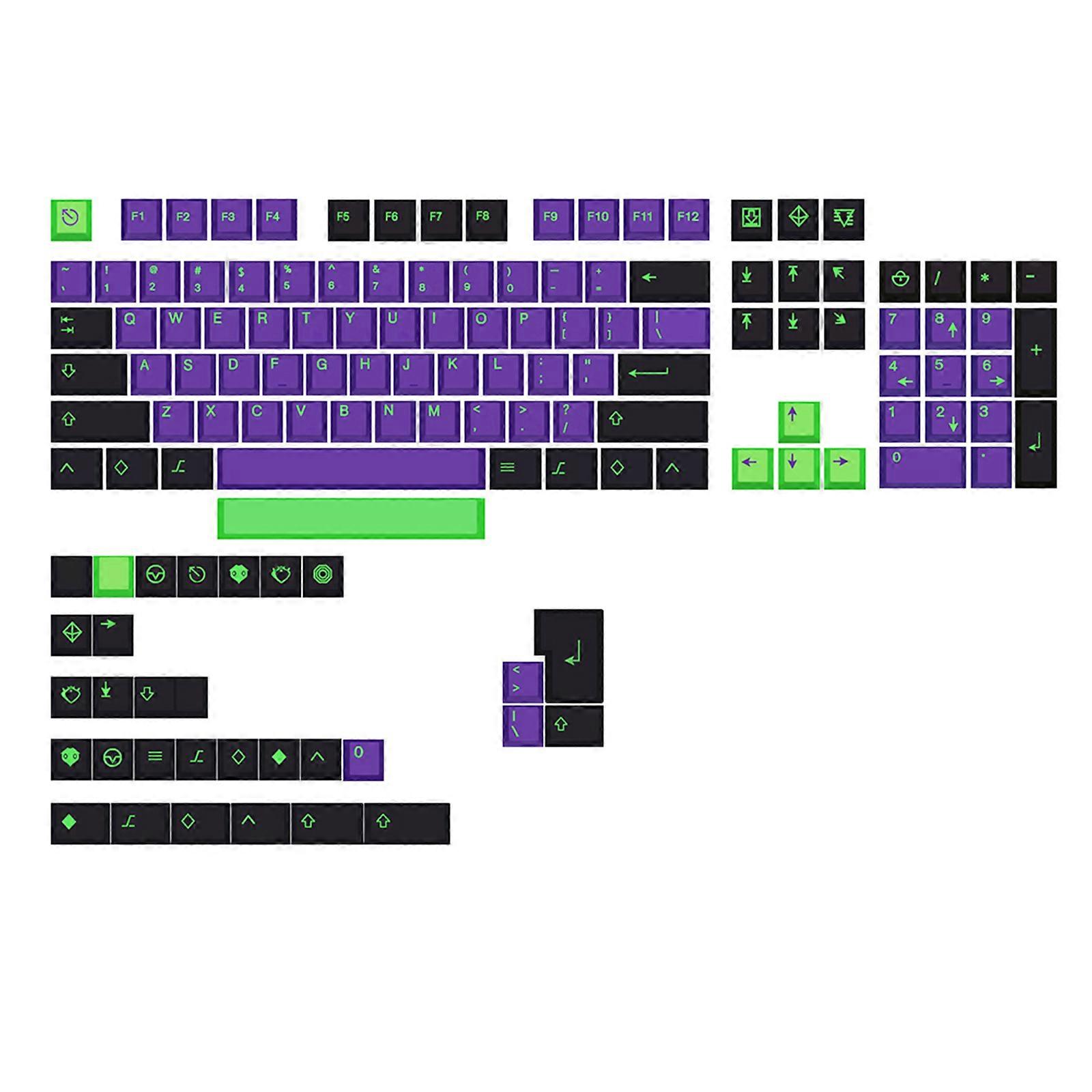 135 Keys Cherry Profile Keycap PBT DYE-SUB EVA Custom Keycap Set For GK61/64/68/84/980 Mechanical Keyboard Purple Keycap